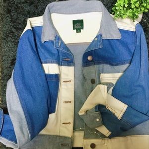 Trendy Color Blocked Jean Jacket 💫
